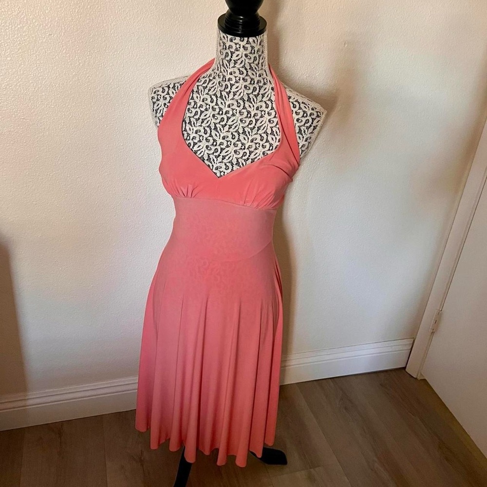 Elegant Pink Halter Dress